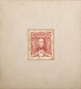 AUSTRALIA: Other Pre-Decimals: 1930 Sturt Die Proof with blank value tablet in the issued colour for the 1&frac12;d on wove paper BW #139DP(1) recessed in a thick card mount (83x90mm), label with printed 'DESIGNED DRAWN and ENGRAVED/at the/COMMONWEALTH BANK OF - 3