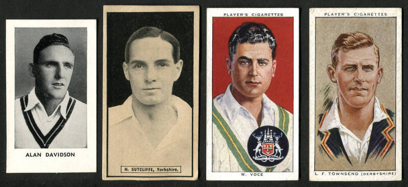 1926-56 cricket cards, noted 1926 Thomson "The World's Best cricketers" [20/32]; Players "Cricketers 1934" [50] & "Cricketers 1938" [50]; 1956 D.C.Thomson "The World's Best Cricketers" [72]. Mainly G/VG.