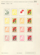 REST OF THE WORLD - Thematics: Flowers & Plants - Proofs: El Salvador 1960 Christmas (Flowers) complete set of imperforate colour separations for the eight standard denominations plus the 40c & 60c that were only issued in miniature sheet format, affixed - 13