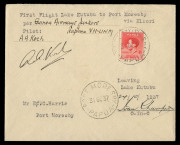 PAPUA - Aerophilately & Flight Covers: 31 Oct.1937 (AAMC.P121) Lake Kutubu - Port Moresby, cover flown for Guinea Airways and signed by pilot, A.A Koch, endorsed by officer-in-charge 'Ivan Champion'. [17 flown].This flight was intended to depart on Octob - 3