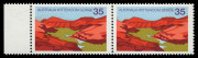 AUSTRALIA: Decimal Issues: 1976 (SG.629) Australian Scenes 35c Wittenoom Gorge, variety "Purple (mountain in background) omitted", fresh MUH pair with normal pair for comparison, BW: 749c - Cat $8,000+.  Rare multiple. - 3