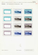 REST OF THE WORLD - Thematics: Buildings & Architecture - Proofs: El Salvador 1961 150th Anniversary of Independence (SG 1154-63) complete set of imperforate colour separations for the ten denominations, affixed to five pages from the printer's records. - 4