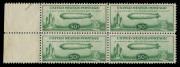 UNITED STATES OF AMERICA: AIRMAILS: 1933 (Scott C18) 50c Century of Progress, marginal block (4), 2 MUH, 2 MLH. Superbly centred. - 2