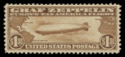 UNITED STATES OF AMERICA: AIRMAILS: 1930 (Scott C14) $1.30 Zeppelin crossing the Atlantic; superb MUH. Cat.US$650. - 2