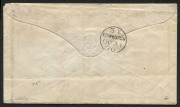 VICTORIA - Postal History: 1870 (Sept.10) cover to Scotland endorsed "Via Marseilles", but sent via Brindisi due to the ongoing Franco-Prussian War, with 10d brown/pink Laureate tied by Melbourne duplex; superb strike of 'INSUFFICIENTLY PAID/FOR BRINDISI - 4