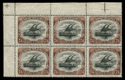 PAPUA: 1901-05 (SG.16a) BNG, Watermark Vertical 2/6d black & brown on Thin Paper, upper-left corner block of 6 (3x2), fine mint with four units unmounted. Believed to be the largest surviving multiple of a BNG 2/6d value. Ex John Du Pont, Prestige Sale No - 2