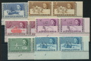 ANTARCTICA: BRITISH ANTARCTIC TERRITORY: 1963 &frac12;d to &pound;1 (both) Pictorials set in Plate 1 or Plate 1a corner marginal pairs, fresh MUH, Cat. &pound;500+. (16 pairs) - 6