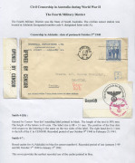 AUSTRALIA: Postal History - World War II - Civil Censorship: THE FOURTH MILITARY DISTRICT - SOUTH AUSTRALIA: A well annotated study on pages comprising of 12 covers mailed between July 1940 and April 1944 which illustrate the various resealing labels, bo - 2