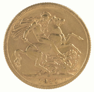 Coins - Australia: Sovereigns: MELBOURNE MINT SOVEREIGN: King George V, 1912, F/VF.