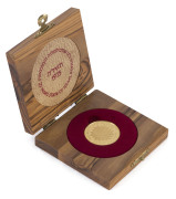 Coins - World: Israel: 1975 Independence Day 500li gold coin, 20gr of 900/1000 gold, mintage 32,275. Unc, comes in original olivewood presentation box with Israel Government Coins certificate.