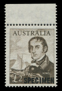 AUSTRALIA: Other Pre-Decimals: 1963-65 (SG.357s-360s) Navigator SPECIMEN set, (4) superb unmounted; the 10/- & £1 on cream paper. - 2