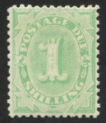 AUSTRALIA: Postage Dues: 1902-04 (SG.D19) Wmk Crown/NSW 1/- Pale Emerald P.11&frac12;-12, MUH. BW:D37 - Cat. $325.