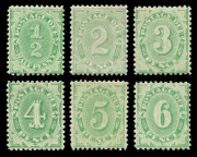 AUSTRALIA: Postage Dues: 1902-04 (between SG.D22-D28) Completed Design ½d to 6d selection comprising ½d BW. D16, 2d D21 (marginal wmk 'UST'), 3d D24 4d D26, 5d D29 & 6d D32; all fine MUH. Brusden White - Cat $1,150.