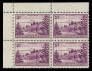 NORFOLK ISLAND: 1947-59 (SG.4a) 2d Reddish Violet on White Paper upper-left corner block of 4, MUH, Cat £520+. Rare Multiple.