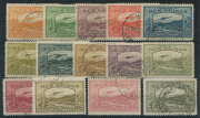 NEW GUINEA: 1939 (SG.212-225) Bulolo Air &frac12;d to &pound;1 set, fine/very fine used, Cat. &pound;850. - 2