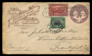 UNITED STATES OF AMERICA - Postal History: ADVERTISING COVERS: 1886 - 1906 group of uprated 2c Envelopes, all used to German addressees for Eugene J. Haiss, Tailor of Albany, N.Y.; Relay Manufacturing Co. (Bicycles) of Reading PA and Jacob Dold & Son (Po - 3