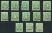 AUSTRALIA: Postage Dues: 1902-04 (SG.D13s-D44s) Completed Design ½d to 20/- set with sans-serif 'SPECIMEN' overprint, fine/very fine mint, Cat £1100. - 2