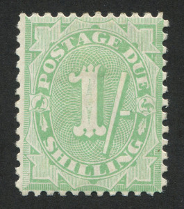 AUSTRALIA: Postage Dues: 1908-09 (SG.D58) With Stoke 1/- Dull Green, fine mint, Cat. £140.
