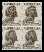 AUSTRALIA: General & Miscellaneous: 'VG' PERFINS: Selection of mostly MUH multiples with pre-decimal 6d Small Kooka block of 6, No Wmk 1959-64 Animals 6d to 1/2 blocks of 4 (6d to 1/- with 'VG' inverted) plus extra 6d block of 6, 2/6 Aborigine blk.4, als