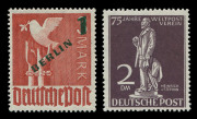 GERMANY: WEST BERLIN: 1949-1980 MUH collection in quality Schaubek hingeless album with better items including 1949 UPU (Cat.&sbquo;&not;750), 1949 1m on 3m lake (Cat.&sbquo;&not;250), 1949 Goethe 10pf & 30pf, 1950 ERP & Orchestra, 1951 Stamp Day, 1952-53 Freedom Bell 'Clap