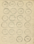 AUSTRALIA: General & Miscellaneous: POSTMARKS - PROOF STRIKES IN RECORD BOOK: Australian Datestamp manufacturer's 1938-39 record book containing nearly 700 mostly very fine/superb datestamps struck in chronological order, prior to allocation to the appro