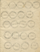 AUSTRALIA: General & Miscellaneous: POSTMARKS - PROOF STRIKES IN RECORD BOOK: Australian Datestamp manufacturer's 1938-39 record book containing nearly 700 mostly very fine/superb datestamps struck in chronological order, prior to allocation to the appro - 3