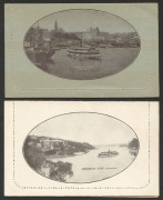 AUSTRALIA: Postal Stationery: Letter Cards: 1911-12 1d Full-Face Design perf.10 on white card with cream interior "Mosman Bay - Sydney" in sepia, fine unused, (BW:LC11/77); 1913-14 1d Kangaroo Design Die 2 perf.10 on greenish-grey card, "Ballarat" (2) one - 2