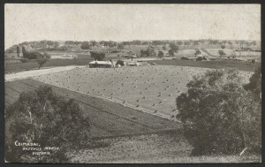 AUSTRALIA: Postal Stationery: Postal Cards: 1911 1d KGV Scenic Views of Victoria, Setting 2 - 'P' of 'POST' 3mm from Central Dividing Line, in Brown-Red on surfaced buff stock, view 'Coimadai, Bacchus Marsh, Victoria' (in sepia), fine unused. BW:P22/(1)C - Cat. $200.
