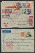 NETHERLANDS INDIES - Postal History: 1934-37 group of airmail covers many with attractive cachets and/or frankings with outward (6) including 1936 Java-Borneo, 1937 Balikpapan-Tarakan; also incoming (3, all from Netherlands) including 1934 Amsterdam to B - 3