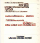 GREAT BRITAIN: 1870-1935 dealer's stock in old-time stockbook with some heavy duplication of better issues including QV Surface-Printed 1855-57 6d lilac (20), 1867-80 9d straw (25), 1873-80 8d orange (20, incl. pair), 1880-83 6d on 6d (24) & 1/- orange-b - 2