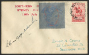 AUSTRALIA: Aerophilately & Flight Covers: "The Last Flight of the Southern Cross": 18 July 1935 (AAMC.514, 515, 516e&f) collection comprising low-numbered covers #3 and #14 each bearing an imperforate or a perforated special vignette, both covers signed - 3