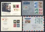 SWITZERLAND: 1940s-70s FDCs and philatelic covers including 1948 Winter Olympic Games set registered with 'ST MORITZ/30.1.48' commemorative Olympic cancel, 1953 Pro Patria Emigrants' Fund set in pairs (single 5c+5c) FDC, 1953 40c Zurich Airport block of