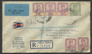 AUSTRALIA: Aerophilately & Flight Covers: 4 Apr.1931 (AAMC.187zf) Straits Settlements - Australia registered flight cover piloted by Kingsford Smith & G.U. Allan, endorsed 'First All Australian Air Mail Service Singapore - Australia', SINGAPORE & SYDNEY - 4