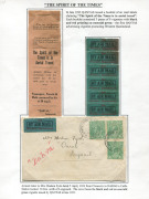 AUSTRALIA: Aerophilately & Flight Covers: Late 1923 (Frommer 10) QANTAS black & red on emerald-green vignette "BY AIR MAIL / See Western Queensland" attractively used on an April 1924 flown cover from Cloncurry to Mrs Hudson Fysh, at "Dahra", Longreach;