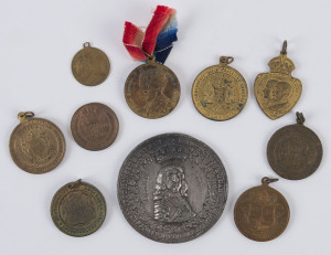 Medallions & Badges: AUSTRALIA: Royalty commemoration medallions comprising 1897 Municipality of Brisbane for "Victoria's 60th Year of Reign", 1902 Stokes KEVII & Alexandra Coronation Medal (verso 'Presented By Sir Samuel Gillott, Mayor of Melbourne'), 1