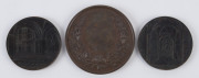 Medallions & Badges: MEDALLIONS: comprising 1879 Sydney International Exhibition in bronze (75mm diameter, weight 220gr) by J.S. & A.B. Wyon; Germany c.1849 Cathedral at Aachen (59mm diameter, weight 89.5gr) and 1856 St Apollinaris Church at Remagen-on-R - 2