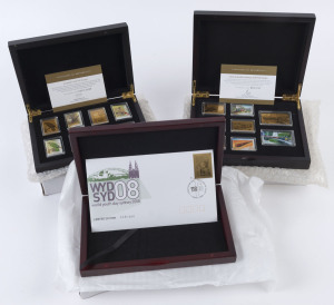 AUSTRALIA: Decimal Issues: AUSTRALIA POST LIMITED EDITIONS: 2008 World Youth Day 50c Pope gold-foil stamp FDC, limited edition '118' of '500' in presentation box; also 2009 Songbirds gold-foil stamps limited edition '147' of 1000 and 2010 Great Australia