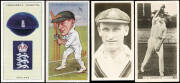 1926-28 cricket cards, noted 1928 Churchman "Famous Cricket Colours" [25]; 1926 Players "Cricketers, Caricatures by RIP" [50]; 1928 Major Drapkin "Australian & English cricketers" [40]; 1928 Wills "Cricket Season 1928-1929" [40/48]. Mainly G/VG. (Total 15