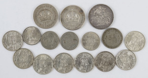Coins - World: ASSORTMENT with AUSTRALIA pre-decimal silver incl. Crowns 1937 (2), Florins (6), plus decimal 50c Rounds (10), GB 1897 Crown, 1887 Florin, & 1920 Half-Crown; other world coins incl. CANADA 1859 one cent; also modern commemorative coins and Australia 1988 uncirculated coin set, total weight 1.4kg approx. Worthy of closer scrutiny.