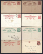 AUSTRALIA: Postal Stationery: Postal Cards: 1911-30s KGV selection including unused 1911 1d Full-Face Design 1d & 1913-15 1d Kangaroo Die I, 1915-16 KGV 1d Red Sideface used, 1918-19 'THREE/HALFPENCE' on 1d unused, 1920-22 1&frac12;d Red-Brown with "Flaw to lef