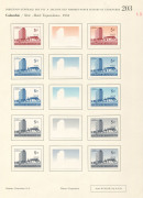 REST OF THE WORLD - Thematics: Religion - Proofs : Colombia 1955 (re. Scott. 638 & C273) 5c Hotel Tequendama & Church of San Diego & the 15c Airmail Courvoisiers' extensive colour trials and separations for the 5c stamp, plus a series for consideration - 8