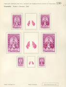 REST OF THE WORLD - Thematics: Religion - Proofs: Venezuela 1952-53 Virgin of Coromoto Issue, Courvoisiers' original colour trials, colour separations and complete designs, all imperforate & affixed to the official Archival album pages [#126, 127, 128, - 6