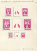 REST OF THE WORLD - Thematics: Religion - Proofs: Venezuela 1952-53 Virgin of Coromoto Issue, Courvoisiers' original colour trials, colour separations and complete designs, all imperforate & affixed to the official Archival album pages [#126, 127, 128, - 7