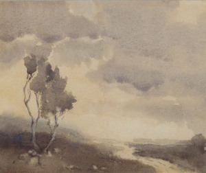 BESS GOLDING (Australian), landscape, watercolour, signed lower left "Bess Golding", 20 x 22cm