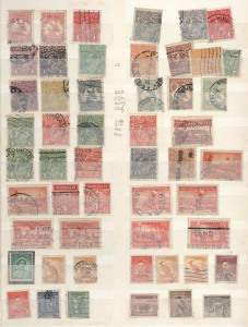 AUSTRALIA: General & Miscellaneous: 1913-80s used assortment in stockbook with Roos to 1/- & KGV Heads to 5d with some 'OS' perfins, basic selection of later issues, plus duplicates in packet; also Victoria 1d Stamp Statutes (3, perf defects) with postal