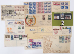 REST OF THE WORLD - General & Miscellaneous Lots: World miscellany, mostly 1950s-90s era with French Community 1970s-80s imperforates, Israel & South Africa (& Homelands FDCs, thematics with M/Ss, 1960s-90s PPCs, Australia mint decimals incl. stamp packs & some FDCs, New Zealand mint sets, Hong Kong Sheetlets; Lots of items to retail in $5 to $20 range, so may suit Ebay trader or reseller. (many 100s)