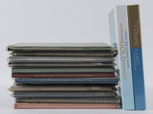 AUSTRALIA: Decimal Issues: POST OFFICE YEAR BOOKS: 1982-1993 complete run, plus Australian 'Sydney 2000' Gold Medallists Album with the 17 sheetlets and "Olympic Games" Prestige Album with stamps and FDCs; total Face Value of mint stamps $455+.