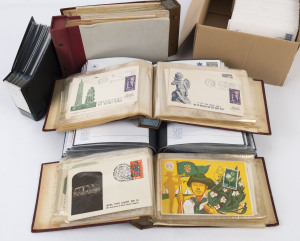 ISRAEL: COMMEMORATIVE/EVENT COVERS: 1949-1974 illustrated covers, mostly with single stamps frankings, a few with tabs or plate numbers, noted 1959 First Flight of 'Arkia' Helicopter; also a few 1949 postal stationery items; also 1976-82 commemorative postmarks on Israel Post plain covers. (600+)