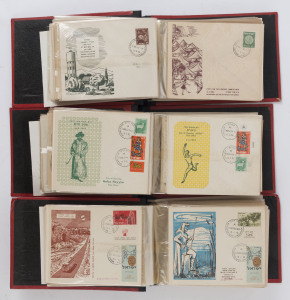 ISRAEL: POST OFFICE OPENING DAY COVERS: 1949-67 selection of usually untabbed issues on illustrated covers including MERED II 5m violet Plate 19 on 1953 (Feb.26) for MABARET HOLON PO, MERED II 10m green Plate 20 on 1953 (Jan.29) for ONO PO, other early