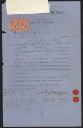 QUEENSLAND: Revenues: STAMP DUTY: 1865-91 Brisbane Gas Company share transfer certificates (10) mostly with Stamp Duty issues attached including 1865 (2) with Large Format 10/- & 5/- yellow or Large Format 10/- & 2/6d, 1872 with Large Format 2/6d (2), 18 - 3